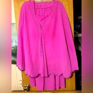 Tally Taylor sleeveless top with elastic shirt and a camisole wrap